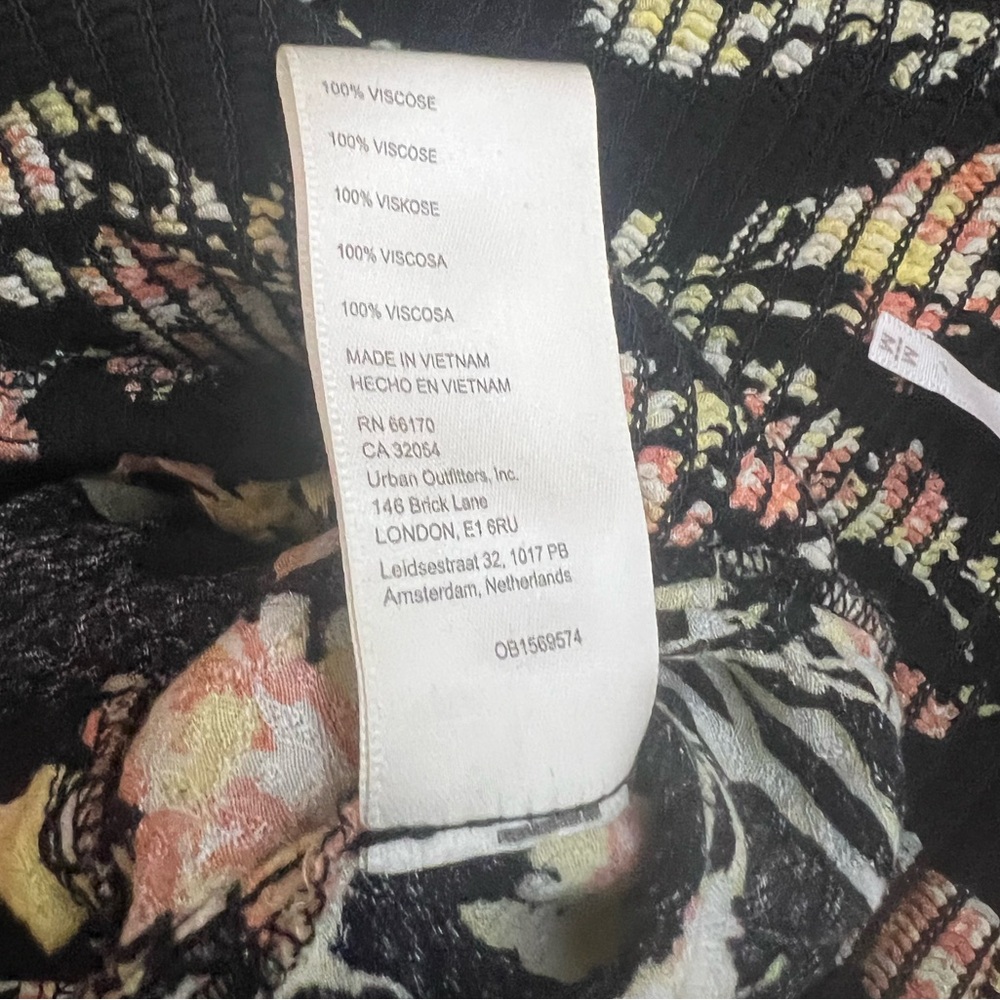 Free People Hilary Floral Print Long Puffed Sleeve Tie Back Blouse - Picture 11 of 11